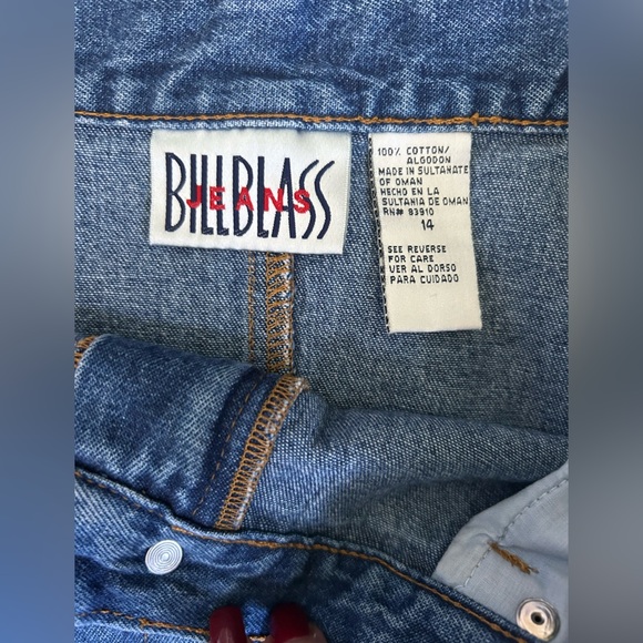 Bill Blass Vintage Midi 100% Cotton Denim Skirt size 14 - Picture 3 of 7